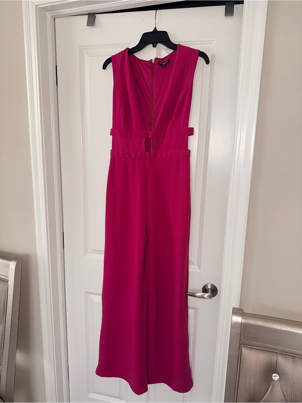 Express Fuchsia Sleeveless Wide-Leg Jumpsuit